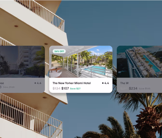 Hotel listings side-by-side