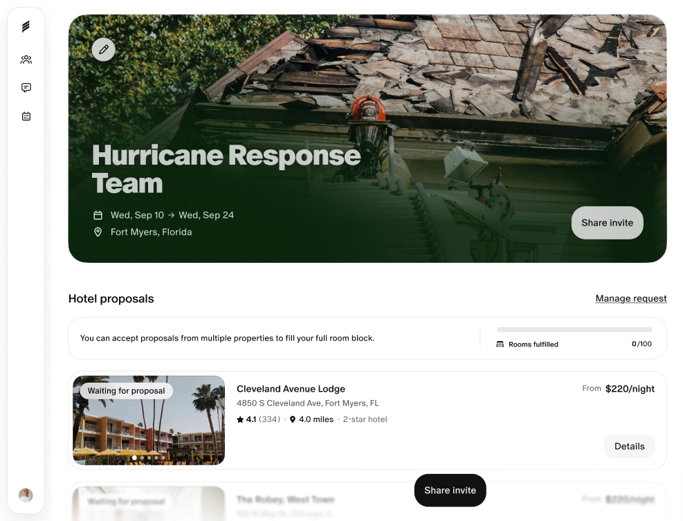 A disaster relief team at work